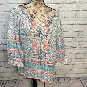 Charter Club Luxury Linen “Seaside” Top NWT Strawberry Pink Size Medium